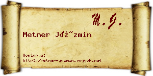 Metner Jázmin névjegykártya